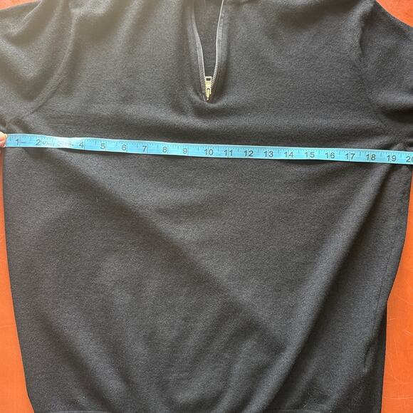 Peter Millar Excursionist Flex 1/4 Zip Pullover L Black Merino Wool MF24XS03 - Picture 7 of 9